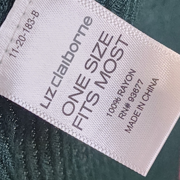 Liz Clairbone Plaid Multicolor Fringe Light Weight Scarf - Picture 3 of 7